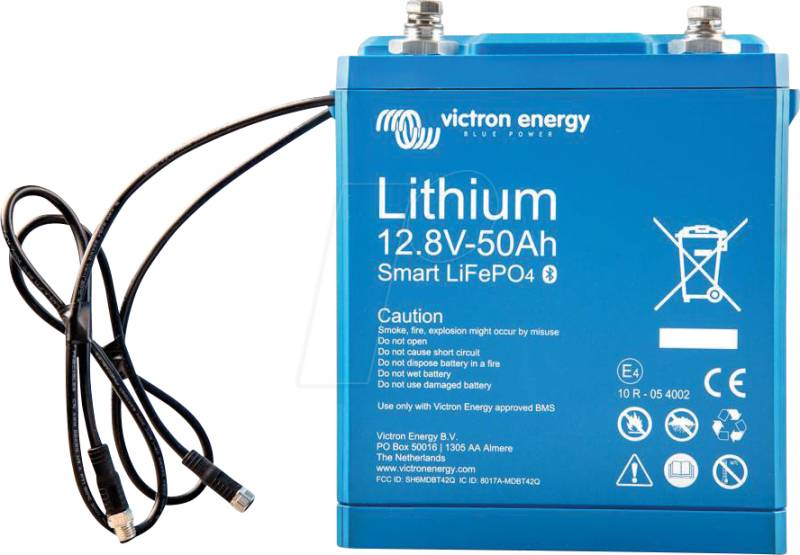 VE SMART BAT 50 - Lithium-Akku, LiFePO4, 12,8 V, 50 Ah, BMS von Victron Energy