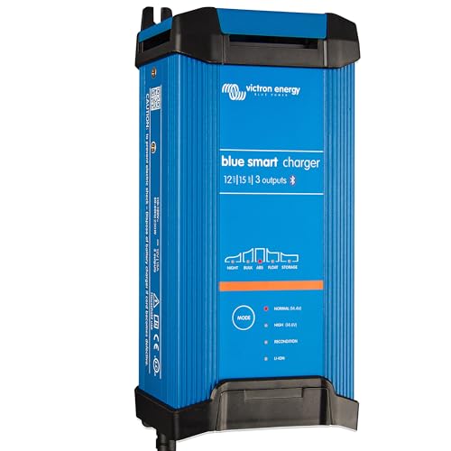 Victron Energy Blue Smart Batterie Ladegerät 12-Volt 15 Ampere 230V - Autobatterie Ladegerät - Batterieerhaltungsgerät und Desulfator - IP22 Geschützt - Bluetooth - 3 Ausgänge - CEE 7/7 von Victron Energy