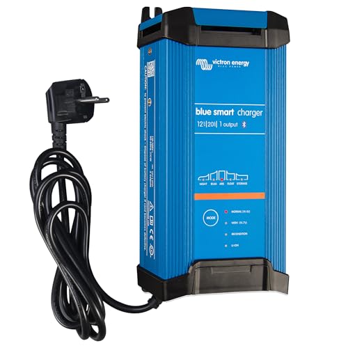 Victron Energy Blue Smart Batterie Ladegerät 12-Volt 20 Ampere 230V - Autobatterie Ladegerät - Batterieerhaltungsgerät und Desulfator - IP22 Geschützt - Bluetooth - Einzelausgang - CEE 7/7 von Victron Energy