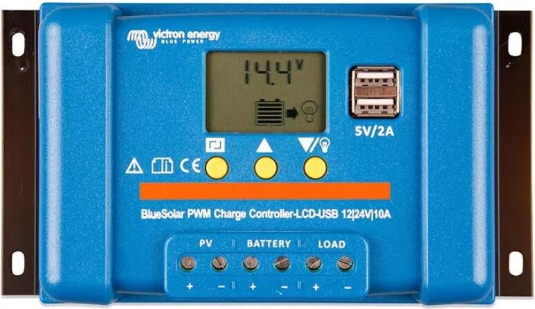 Victron Energy Blue-Solar PWM-LCD&USB Laderegler PWM 12 V, 24 V 10 A (SCC010010050) von Victron Energy