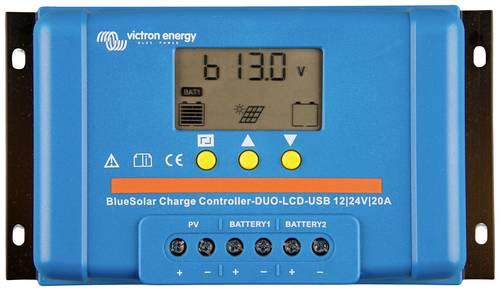 Victron Energy BlueSolar PWM DUO-LCD & USB 12 / 24V-20A Laderegler PWM 12 V, 24V 20A von Victron Energy