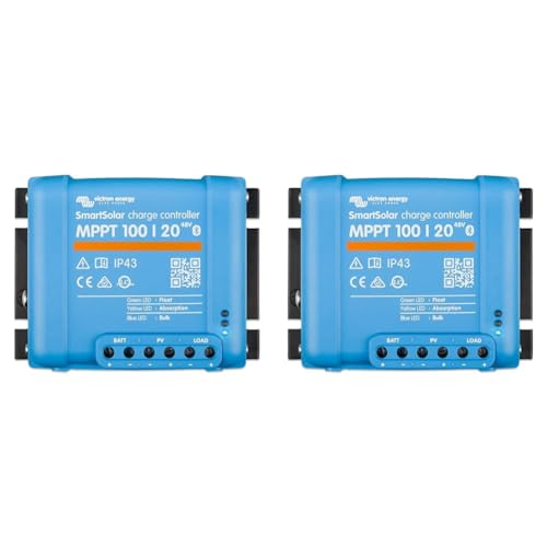 Victron Energy SmartSolar MPPT Laderegler 100V 20 Amp 48-Volt Solarladeregler (Bluetooth) (Packung mit 2) von Victron Energy
