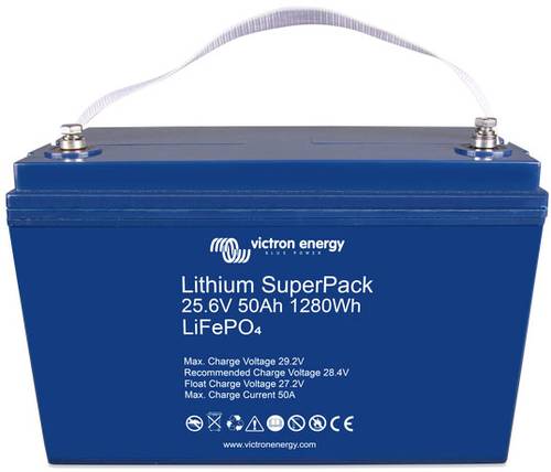 Victron Energy SuperPack BAT524050705 Solarakku 25.6V 50Ah LiFePO 4 (B x H) 330mm x 220mm M6-Schraub von Victron Energy