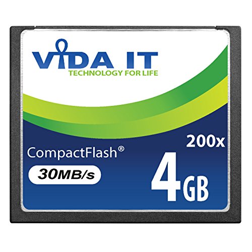 Vida IT 4GB Compact Flash CF Speicherkarte 200x 30Mb/s für Canon EOS 10D EOS 20D EOS 20Da 300D 30D 350D EOS 400D EOS 40D EOS 50D EOS 5D EOS 5D Mark II EOS 7D EOS D30 SLR Kamera Digitalkamera von Vida IT