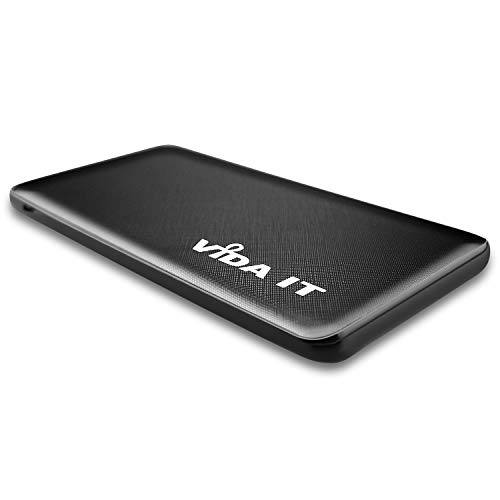 Vida IT Slim Powerbank Tragbares USB Ladegerät Kompatibel für Samsung Galaxy S21 S20 FE S10 S9 A51 A52 A71 A21s A20e, Huawei P20 P30 Lite Pro Android Handy 2-Port Externe Akku 5000mAh Dünn 2A 5V von Vida IT