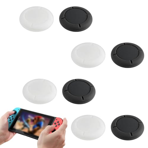 Vidacharmy 4 Paar Joystick Thumb Grip Cap, analoge Hebelabdeckungen, Joystick Caps kompatibel mit Nintendo Switch/Switch OLED/Switch Lite - 4 Schwarz + 4 Weiß Vidacharmy 4 Paar Joystick Thumb Grip Cap, analoge Hebelabdeckungen, Joystick Caps kompatibel mit Nintendo Switch/Switch OLED/Switch Lite - 4 Schwarz + 4 Weiß von Vidacharmy