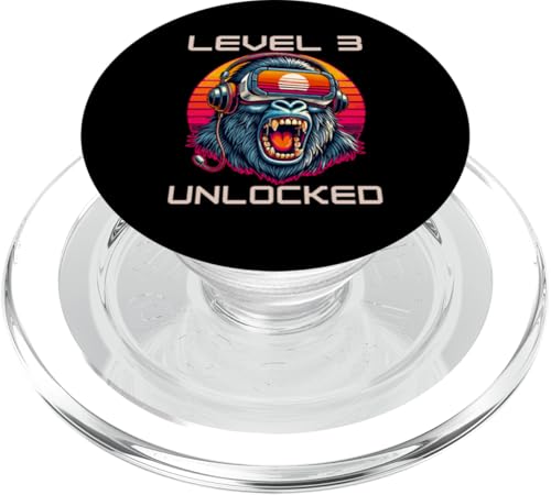 Level 3 hat den 3. Geburtstag eines lustigen Videospielers freigeschaltet PopSockets PopGrip für MagSafe von Video Gaming Birthday Level Up Gamer - Tee Store.