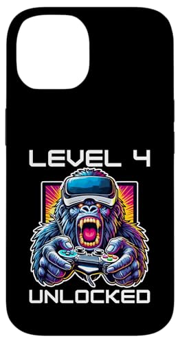 Level 4 Unlocked Lustiger Videospieler zum 4. Geburtstag Hülle für iPhone 14 von Video Gaming Birthday Level Up Gamer - Tee Store.