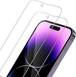 VideoSecu 2 Stück Schutzfolie für iPhone 14 Pro, Panzerfolie für 14 Pro Schutzglas, Ultra Klar Anti-Fingerprint Bläschenfrei Handyfolie für 14 Pro von VideoSecu