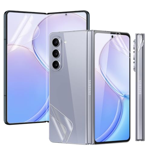 VideoSecu 2+2 Stück für Panzerglas für Samsung Galaxy Z Z Fold 5 Schutzfolie, Flexible Selbstheilende TPU Folie, Ultra-HD, Blasenfreie, Kratzfest, Anti-Fingerabdruck, Ultradünnes 0.2mm, Anti-Schmutz von VideoSecu