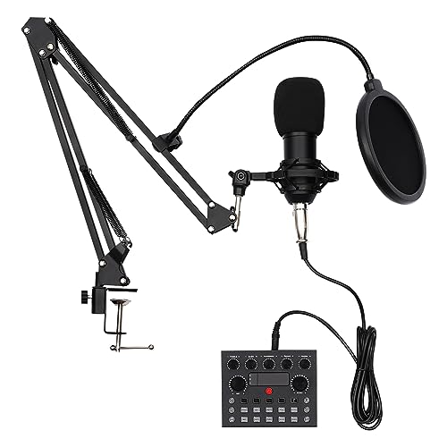 Vielrosse USB-Kondensatormikrofon Set, BM-800 Verstellbarer Mikrofon-Kit Professionelles PC mit Live-Soundkarte für Podcasting Aufnahme von Vielrosse