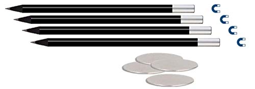 4er-Set Magnetbleistifte, schwarz inkl. 4 Metallplättchen, selbstklebend von Vier Treff