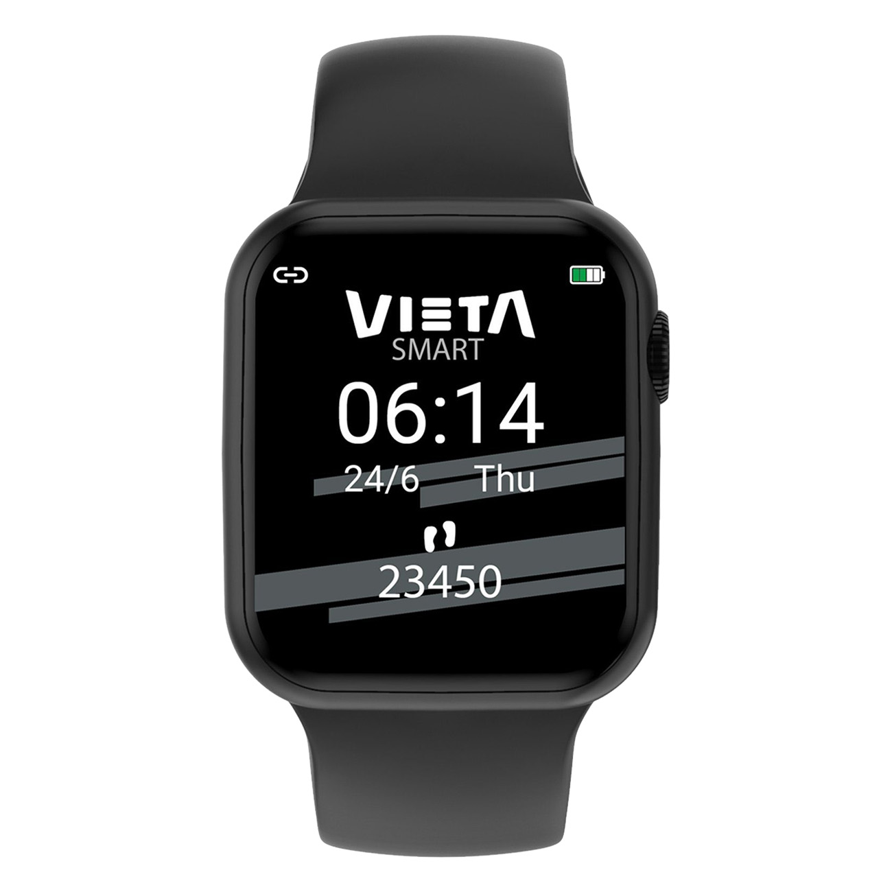 Vieta Pro Focus Schwarz | Fitnesstracker | 1.75 Zoll / 4.45 cm Display | Wasserdichtigkeit - IP67 | Abnehmbare Riemen | 180mAh Akku | Herzfrequenzmessung | Schrittz?hler von Vieta Pro