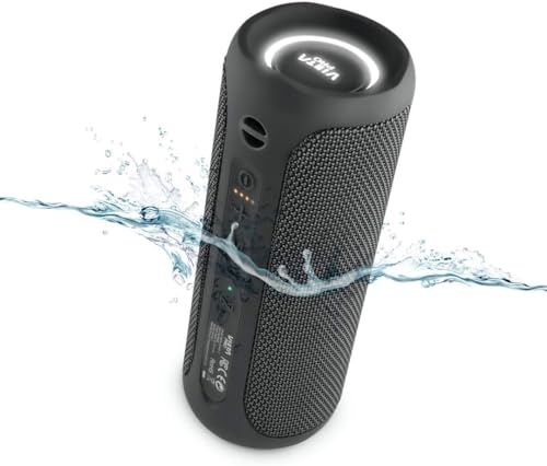 Vieta Pro Goody 2 Lautsprecher, mit Bluetooth 5.0, True Wireless, Mikrofon, Radio FM, 12 Stunden Akkulaufzeit, IPX7-Wasserdichtigkeit, AUX-Eingang, Direktknopf zum virtuellen Assistenten; in Schwarz. von Vieta Pro