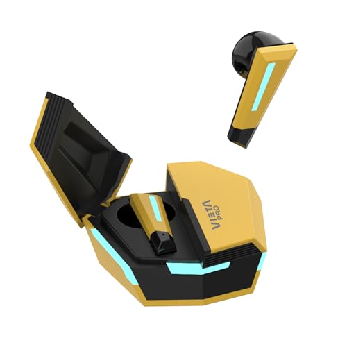 Vieta Pro Transformer Kabellose True Wireless In-Ear-Kopfhörer mit Bluetooth 5.3, Touch-Steuerung, Freisprecheinrichtung, 15 Stunden Akkulaufzeit, IPX3 Wasserschutz, Gelb von Vieta Pro