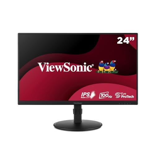 ViewSonic VA2408-HDJ 24” IPS Full HD 100Hz Ergonomic Monitor with VGA, HDMI, DipsplayPort, Height Adjust von ViewSonic