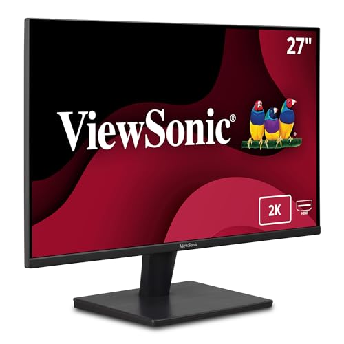 ViewSonic VA2715-2K-MHD 68,6 cm (27 Zoll) Büro Monitor (QHD, HDMI, VGA, Adaptive Sync, ViewMode, Eye-Care, Eco-Mode) Schwarz von ViewSonic