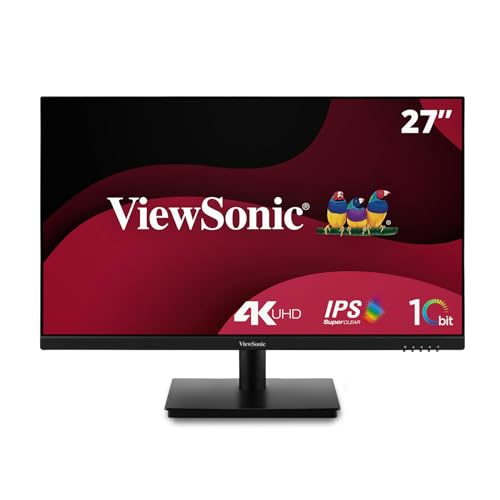 ViewSonic VA2762-4K 27" 4K IPS-Monitor, HDMI x2, DisplayPort, Entspiegelt, VESA-kompatibel, 10-bit, HDR10, Ergonomisch, Eye ProTech von ViewSonic