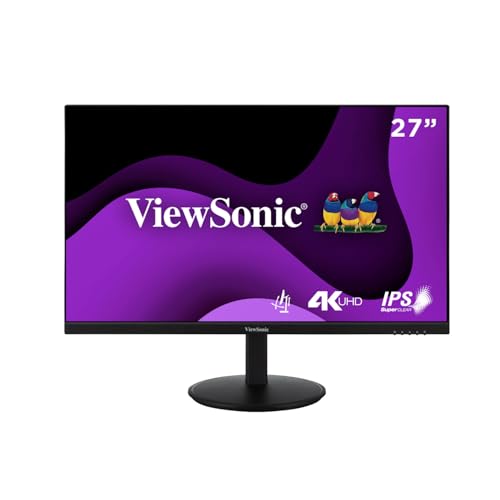 ViewSonic VG2708-4K Ergonomischer 27 Zoll 4K UHD-Monitor mit HDR 10, Dual-HDMI und DisplayPort von ViewSonic