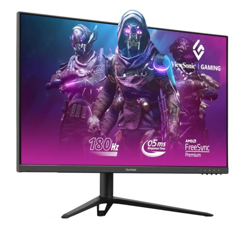 ViewSonic VX2428J 60,5 cm (24 Zoll) Gaming Monitor (Full-HD, IPS, 165 Hz, 1 ms, FreeSync Premium, HDMI, DP, Lautsprecher, Höhenverstellbar) Schwarz von ViewSonic