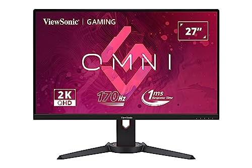 ViewSonic VX2780J-2K 27" Rahmenloser QHD IPS Flat 1ms MPRT 170Hz Gaming Monitor, 2 HDMI, DisplayPort, Freesync Premium, HDR10, höhenverstellbarer Ständer, Schwarz von ViewSonic