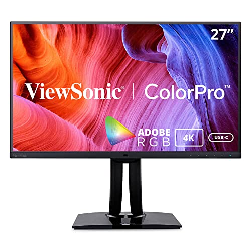 Viewsonic ColorPro VP2785-4K 68,6 cm (27 Zoll) Fotografen Monitor mit Kalibrierfunktion (4K, IPS-Panel, 99% AdobeRGB, PIVOT, HDR10, USB-C, 5 Jahre Austauschservice) Schwarz von ViewSonic