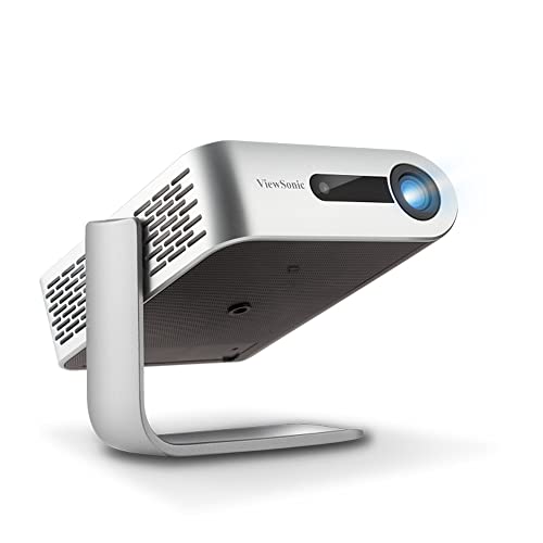 Viewsonic M1+ Portabler LED Beamer (WVGA, 300 Lumen, integrierter Akku, HDMI, USB, USB-C, WLAN Konnektivität, Bluetooth, SD-Kartenleser, 3 Watt Lautsprecher) silber von ViewSonic