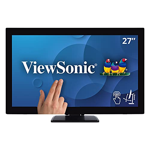 Viewsonic TD2760 68,2 cm (27 Zoll) Touch Monitor (Full-HD, HDMI, DP, USB 3.2 Hub, Lautsprecher, 4 Jahre Austauschservice) Schwarz von ViewSonic