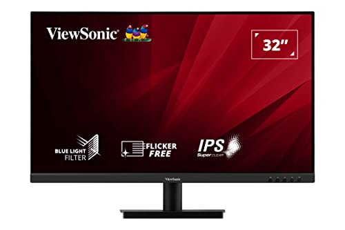 Viewsonic VA3209-2K-MHD 80 cm (32 Zoll) Büro Monitor (QHD, IPS, HDMI, DisplayPort, VGA, Eye-Care, Eco-Mode) Schwarz von ViewSonic
