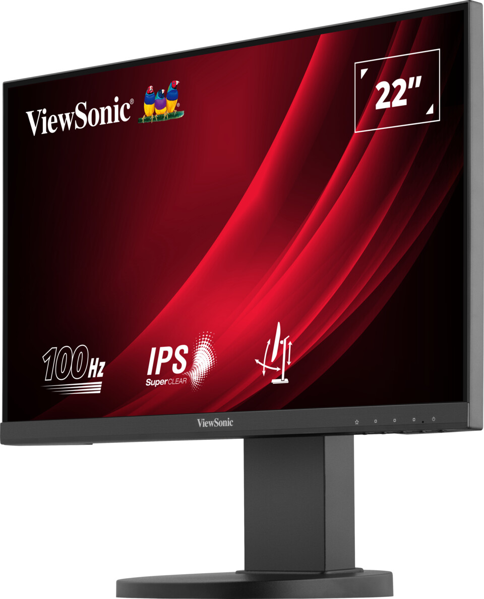 Viewsonic 54,6cm VG2208A 21,5 Zoll  1.920 x 1.080 Pixel  100 Hz  IPS  16:9  Reaktionszeit 5 ms  1.000:1  Pixeldichte 102,46 ppi  Helligkeit 250 cd/m²  HDMI  Display Port  mit Lautsprecher [Energieklasse E]  (VG2208A) von Viewsonic