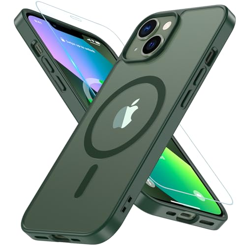 Vigamen Hülle für iPhone 13|iPhone 14, iPhone 13 Hülle, Magnetisch Handyhülle iPhone 13 mit Displayschutzfolie Stoßfest Dünn Slim Case für iPhone 13|iPhone 14 6,1 Zoll, Grün Vigamen Hülle für iPhone 13|iPhone 14, iPhone 13 Hülle, Magnetisch Handyhülle iPhone 13 mit Displayschutzfolie Stoßfest Dünn Slim Case für iPhone 13|iPhone 14 6,1 Zoll, Grün von Vigamen