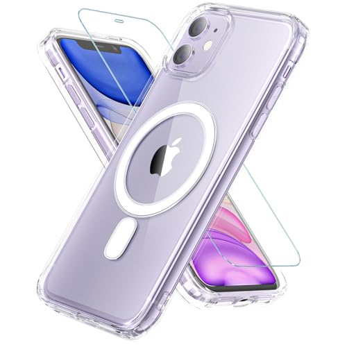 Vigamen für iPhone 11 Hülle, Handyhülle iPhone 11 mit Displayschutzfolie, [Schutz in Militärqualität] Magnetisch Hülle iPhone 11 Stoßfest Dünn Outdoor Case für iPhone 11, Clear von Vigamen