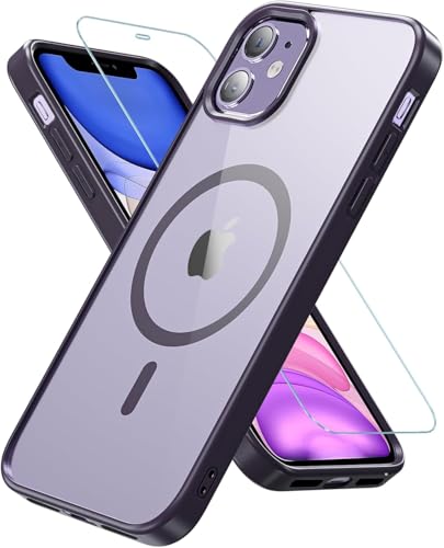 Vigamen für iPhone 11 Hülle, Handyhülle iPhone 11 mit Displayschutzfolie, [Schutz in Militärqualität] Magnetisch Hülle iPhone 11 Stoßfest Dünn Outdoor Case für iPhone 11, Violett von Vigamen