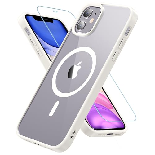 Vigamen für iPhone 11 Hülle, Handyhülle iPhone 11 mit Displayschutzfolie, [Schutz in Militärqualität] Magnetisch Hülle iPhone 11 Stoßfest Dünn Outdoor Case für iPhone 11, Weiß von Vigamen