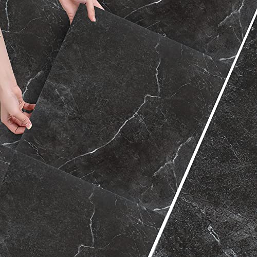 Vigevee PVC Bodenbelag Selbstklebend ca. 1 m² Vinyl-Fliesen Vinylboden 11 Fliesen Schwarz Marmor 30 x 30 cm Dicke 1,5 mm Vinyl Laminat rutschfeste Vigevee PVC Bodenbelag Selbstklebend ca. 1 m² Vinyl-Fliesen Vinylboden 11 Fliesen Schwarz Marmor 30 x 30 cm Dicke 1,5 mm Vinyl Laminat rutschfeste von Vigevee