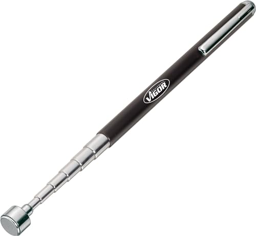 ViGOR V1741 Magnetheber I ausziehbar, Magnethebekraft bis zu 1600 g, inklusive Taschen-Clip I Teleskop-Magnetstab für die Aufnahme von eisenhaltigen Teilen an unzugänglichen Stellen von Vigor