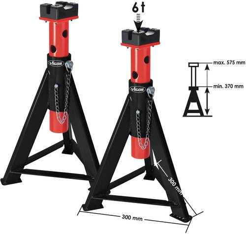 Vigor Unterstellbock 6 t Arbeitshöhe: 37 - 57.5cm von Vigor