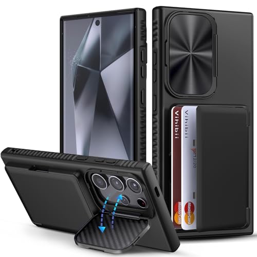 Vihibii für Samsung Galaxy S24 Ultra Hülle mit Kartenfach & Einstellbar Ständer & Kameraschutz, Militärschutz Stoßfeste rutschfest Silikon Handyhülle für Samsung Galaxy S24 Ultra 6,8'' 2024, Schwarz Vihibii für Samsung Galaxy S24 Ultra Hülle mit Kartenfach & Einstellbar Ständer & Kameraschutz, Militärschutz Stoßfeste rutschfest Silikon Handyhülle für Samsung Galaxy S24 Ultra 6,8'' 2024, Schwarz von Vihibii