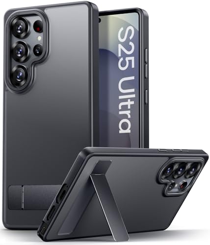 Vihibii für Samsung S25 Ultra Hülle mit Stander，Black von Vihibii