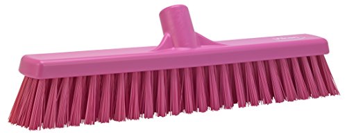 Vikan 31741 Coarse/Fine Sweep Floor Broom Head, Polypropylene Block, 16-1/2" Polyester Bristle, Pink von Vikan