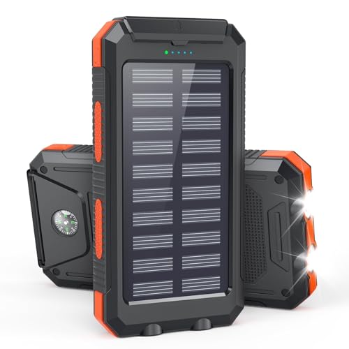 Solar Powerbank 26800mAh, Wireless Power Bank mit Solar,wasserdichtes USB C Externer Akku mit 4 Outputs, Power Bank für Smartphones, Tablets und mehr Solar Powerbank 26800mAh, Wireless Power Bank mit Solar,wasserdichtes USB C Externer Akku mit 4 Outputs, Power Bank für Smartphones, Tablets und mehr von Vikeri
