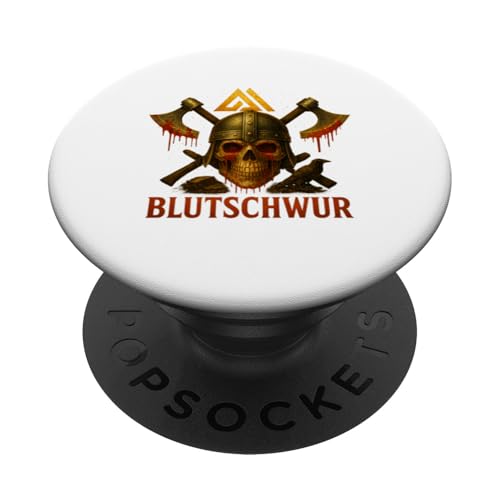 Blutschwur Wikinger Halloween Design mit Schädel und Äxten PopSockets Klebender PopGrip Blutschwur Wikinger Halloween Design mit Schädel und Äxten PopSockets Klebender PopGrip von Viking Collection by C.B.L
