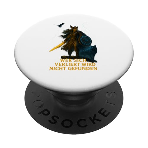 Walküre mit Schild und Schwert im Sturmlicht PopSockets Klebender PopGrip von Viking Collection by C.B.L