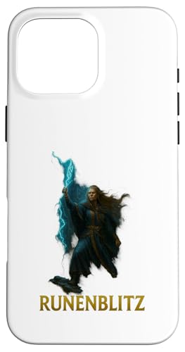 Wikinger Design Runenblitz mit Zauberin im Sturm Hülle für iPhone 16 Pro Max von Viking Collection by C.B.L