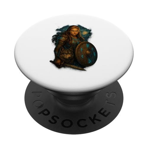 Wikinger Design Wolf im Blick Schild im Herz PopSockets Klebender PopGrip Wikinger Design Wolf im Blick Schild im Herz PopSockets Klebender PopGrip von Viking Collection by C.B.L