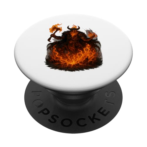Wikinger Feuerdämon Halloween Design Flammen Axt Inferno PopSockets Klebender PopGrip Wikinger Feuerdämon Halloween Design Flammen Axt Inferno PopSockets Klebender PopGrip von Viking Collection by C.B.L