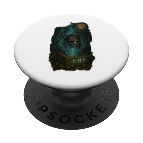 Wikinger Halloween Design mit Grabflamme und Helm PopSockets Klebender PopGrip Wikinger Halloween Design mit Grabflamme und Helm PopSockets Klebender PopGrip von Viking Collection by C.B.L