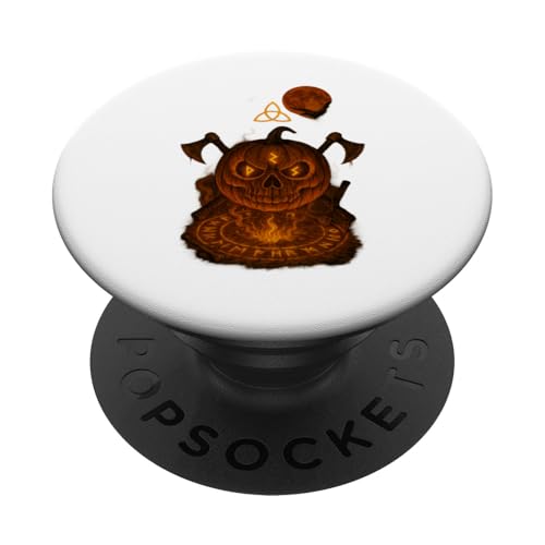 Wikinger Halloween Design mit Kürbis, Runen und Äxten PopSockets Klebender PopGrip Wikinger Halloween Design mit Kürbis, Runen und Äxten PopSockets Klebender PopGrip von Viking Collection by C.B.L