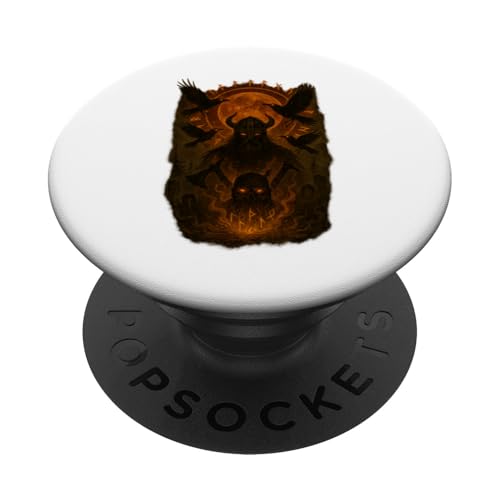 Wikinger Halloween Design mit Raben, Blutmond und Runen PopSockets Klebender PopGrip Wikinger Halloween Design mit Raben, Blutmond und Runen PopSockets Klebender PopGrip von Viking Collection by C.B.L
