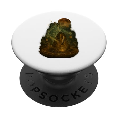 Wikinger Halloween Design mit Runenstein und Geisterkrieger PopSockets Klebender PopGrip Wikinger Halloween Design mit Runenstein und Geisterkrieger PopSockets Klebender PopGrip von Viking Collection by C.B.L